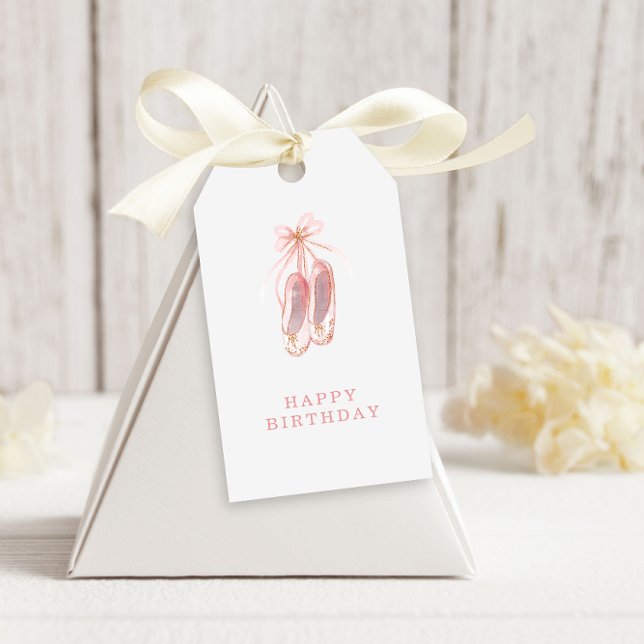 Étiquettes-cadeau Simple rose et Parties scintillant Ballerina Chaus (Créateur téléchargé)
