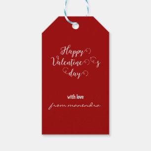 Étiquettes-cadeau Simple rouge Personnalisable valentin