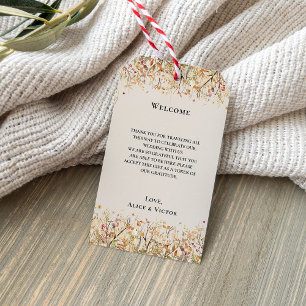 Étiquettes-cadeau Simple Russe Automne Beige Mariage accueil