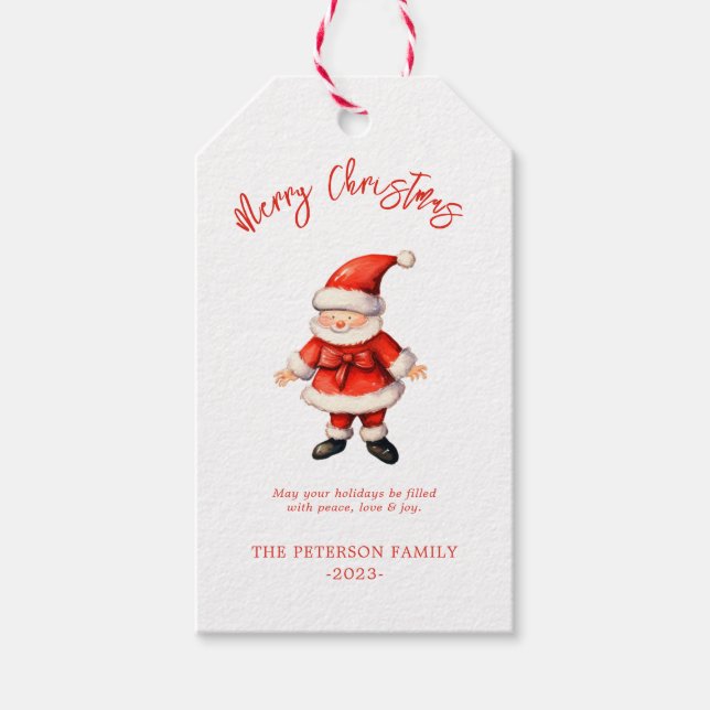 Étiquettes-cadeau Simple Santa Clause Noël (Devant)