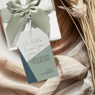 Étiquettes-cadeau Simple Script Sage Green Tricolor Douche Favoriser