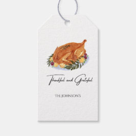 Étiquettes-cadeau Simple Thanksgiving Turquie Diner Invitation