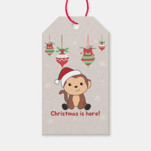 Étiquettes-cadeau Singe Noël Neige hiver Animaux Singes Cadeau 