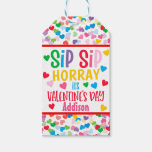 Étiquettes-cadeau Sip Paille de l'heure de la Saint-Valentin en fave