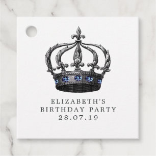 Étiquettes Cadeau Sirène bleu marine et argent