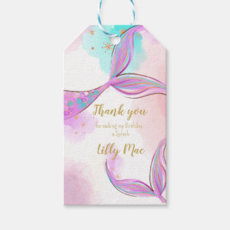 Étiquettes-cadeau Sirène Whimsical Sous L'Étiquette Merci De Mer,