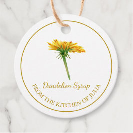 Étiquettes Cadeau Sirop de Dandelion maison simple Hang Tag l Blanc