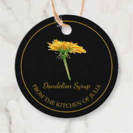 Étiquettes Cadeau Sirop de Dandelion maison simple Hang Tag l Noir