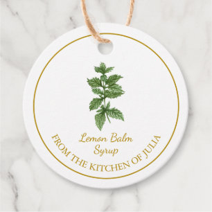 Étiquettes Cadeau Sirop de sirop de baume au citron maison simple Ha