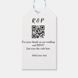 Étiquettes-cadeau site web mariage rsvp q r code ajouter nom texte t