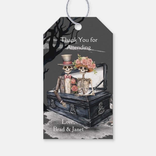 Étiquettes-cadeau Skeleton Couple Mariage (Devant)