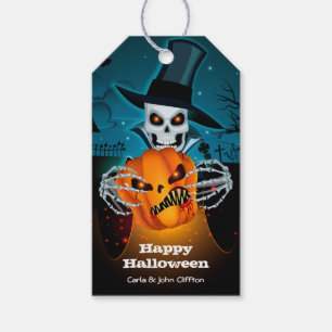 Étiquettes-cadeau Skeleton effrayant Halloween Favoriser