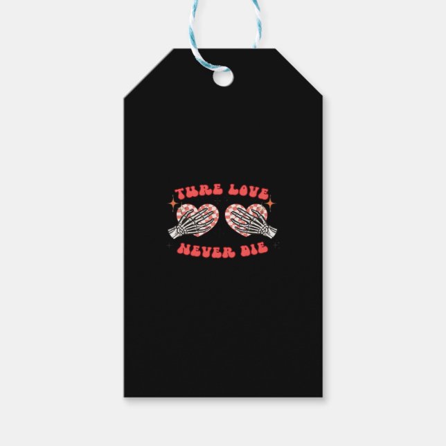 Étiquettes-cadeau Skeleton Mains Coeur Design Classique (Devant)