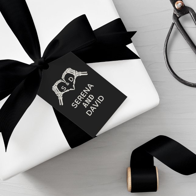 Étiquettes-cadeau Skeleton Mariage du coeur des mains (Créateur téléchargé)
