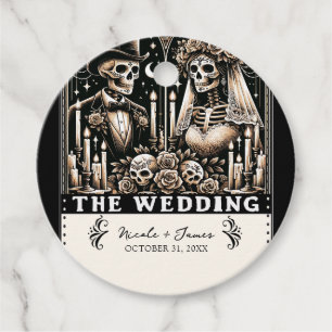 Étiquettes Cadeau Skeletons de Tarot MARIAGE Mariée et Salle