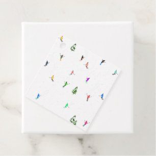 Étiquettes Cadeau Ski alpin d'hiver Ski Ski Ski Motif