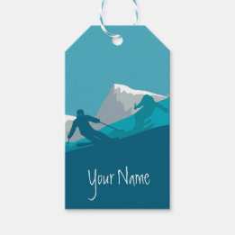 Étiquettes-cadeau Ski alpin personnalisé