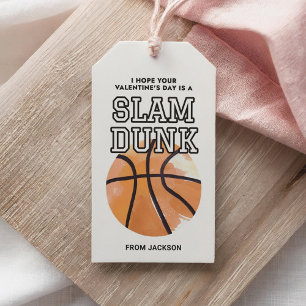 Étiquettes-cadeau Slam Dunk Basketball Sport Valentines Day