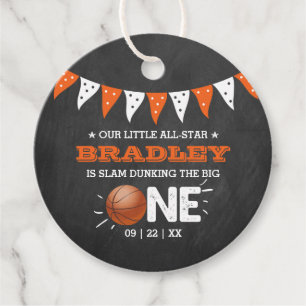 Étiquettes Cadeau Slam Dunking The Big One Basketball 1er annivers