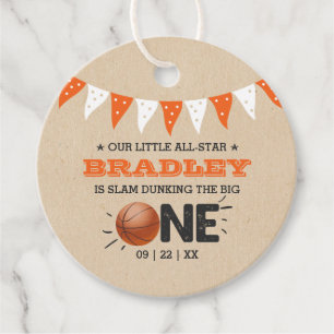 Étiquettes Cadeau Slam Dunking The Big One Basketball 1er annivers