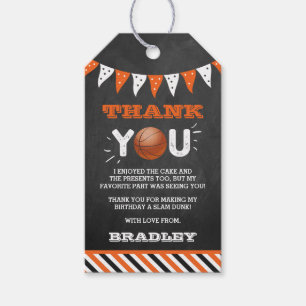 Étiquettes-cadeau Slam Dunking The Big One Basketball Anniversaire