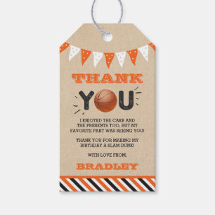 Étiquettes-cadeau Slam Dunking The Big One   Basketball Anniversaire