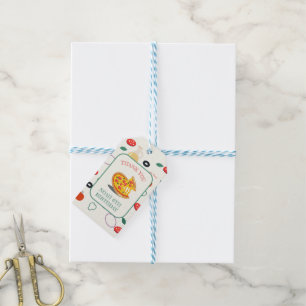 Étiquettes-cadeau Slice Slice Baby Pizza moderne fête d'anniversaire