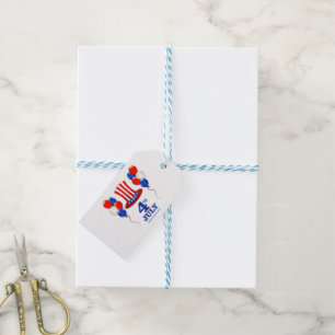 Étiquettes-cadeau SlipperyJoe's fête d'indépendance du 4 juillet cla