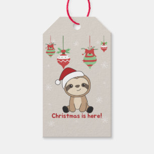 Étiquettes-cadeau Sloth Noël Neige hiver Animaux Sloths Cadeau Ta