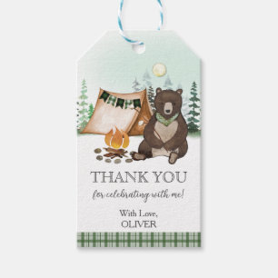Étiquettes-cadeau S'more Camping Bear Happy Camper 1er anniversaire