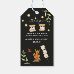 Étiquettes-cadeau S'mores Camping Feu de Campagne Verdure Merci Don 
