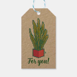Étiquettes-cadeau Snake plant, for you, pixelart, Pixel Art