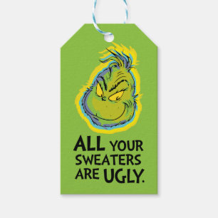 Étiquettes-cadeau Snarky Grinch Tous Vos Chauffeurs Sont Vilains