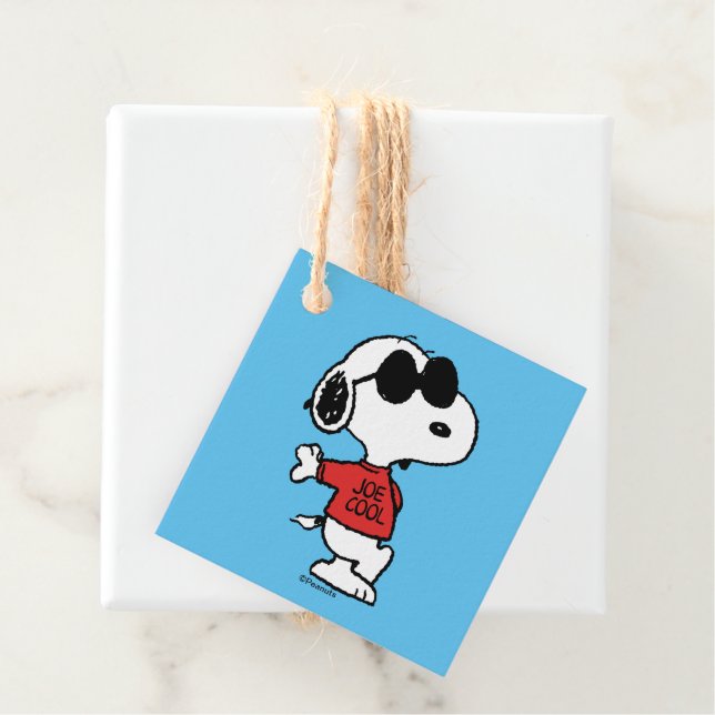 Étiquettes Cadeau Snoopy "Joe Cool" debout (En situation)
