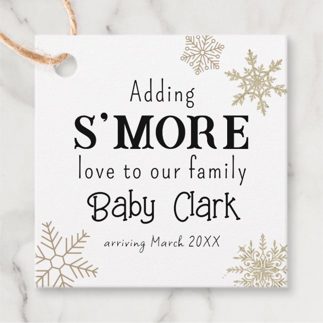 Étiquettes Cadeau Snowflake S'more Love Baby (Devant)