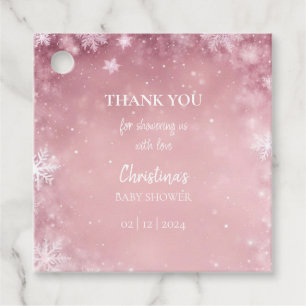 Étiquettes Cadeau Snowflake Winter Wonderland Baby shower rose