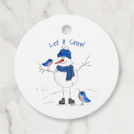 Étiquettes Cadeau Snowman à longue jambe