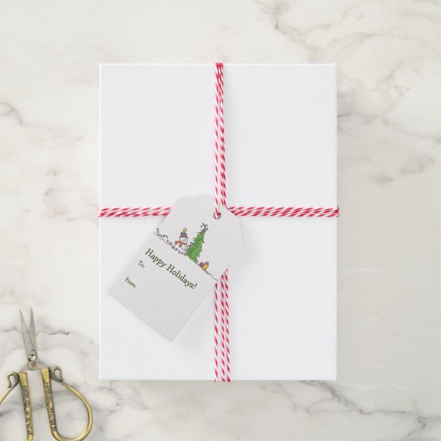Étiquettes-cadeau Snowman Holiday (Avec de la ficelle)