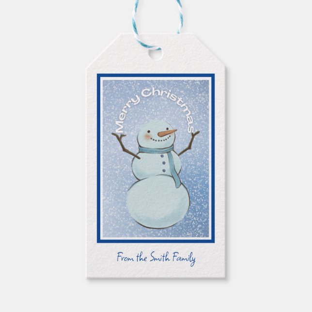 Étiquettes-cadeau Snowman Joyeux Noël (Devant)