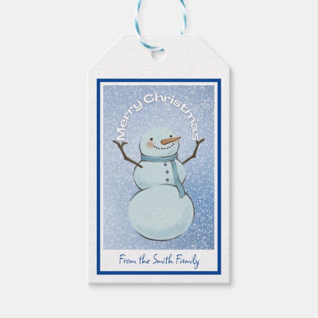 Étiquettes-cadeau Snowman Joyeux Noël (Devant)
