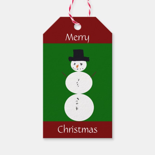Étiquettes-cadeau Snowman tiré (Devant)