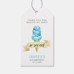 Étiquettes-cadeau So Sweet Blue Ice Cream Anniversaire fête Tags cad