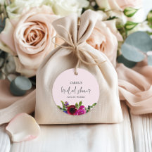 Soft Pink Watercolor Floral Favor Tags