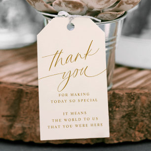 Étiquettes-cadeau Soft Romantic Gold et Cream Wedding Favor Tags