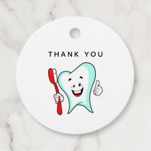 Étiquettes Cadeau Soins dentaires Bonne dent avec Merci de brosse à