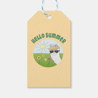 Étiquettes-cadeau Soirée alpaka Hello Summer Alpaca