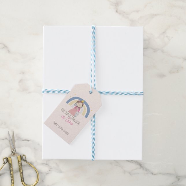 Étiquettes-cadeau Soirée d'anniversaire de la mignonne princesse (Avec de laficelle)