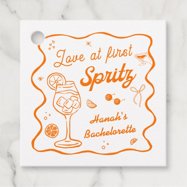 Étiquettes Cadeau Soirée de jeunes filles au Aperol spritz (Devant)