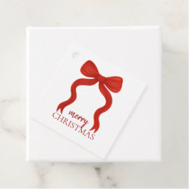 Étiquettes Cadeau Soirée de Noël Elegant Bow Rouge -