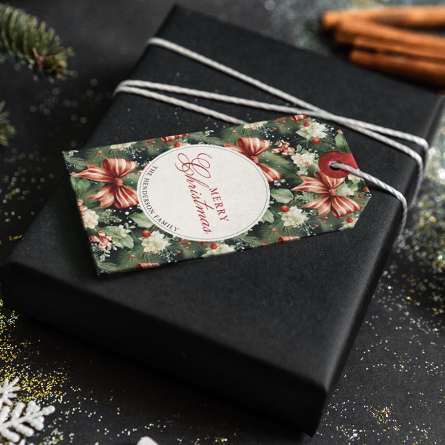 Étiquettes-cadeau Soirée de Noël élégante personnalisée (Créateur téléchargé)